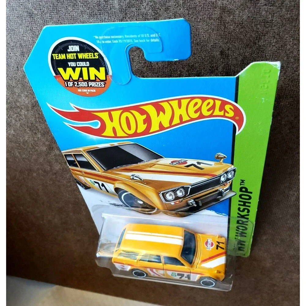 2015 Hot Wheels '71 DATSUN BLUEBIRD 510 WAGON 202 Pearl Yellow HW WORKSHOP OH5SP
